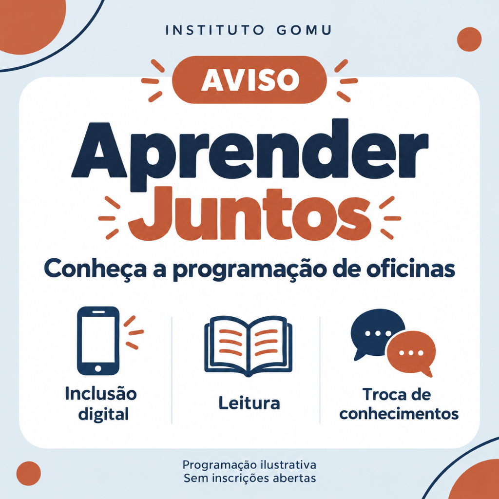 Aprender Juntos apresenta sua programação de oficinas